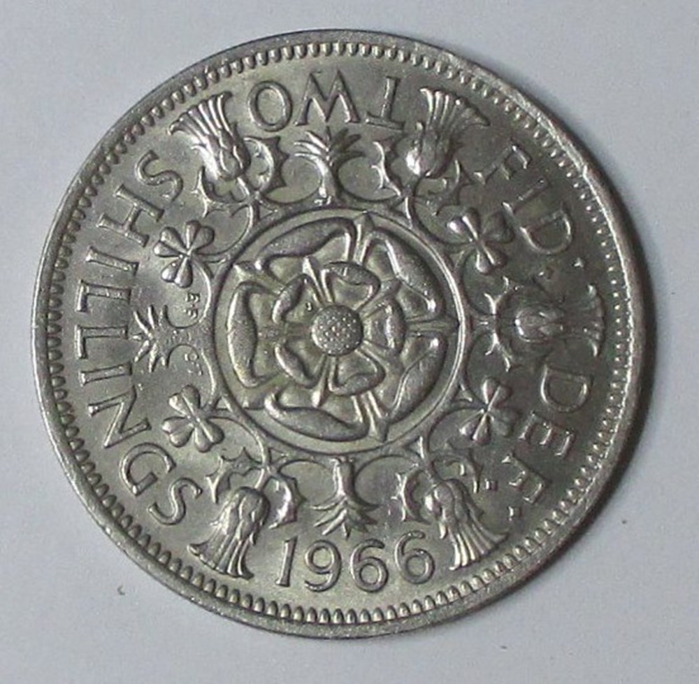 monnaies monde royaume uni 2 shillings 1966