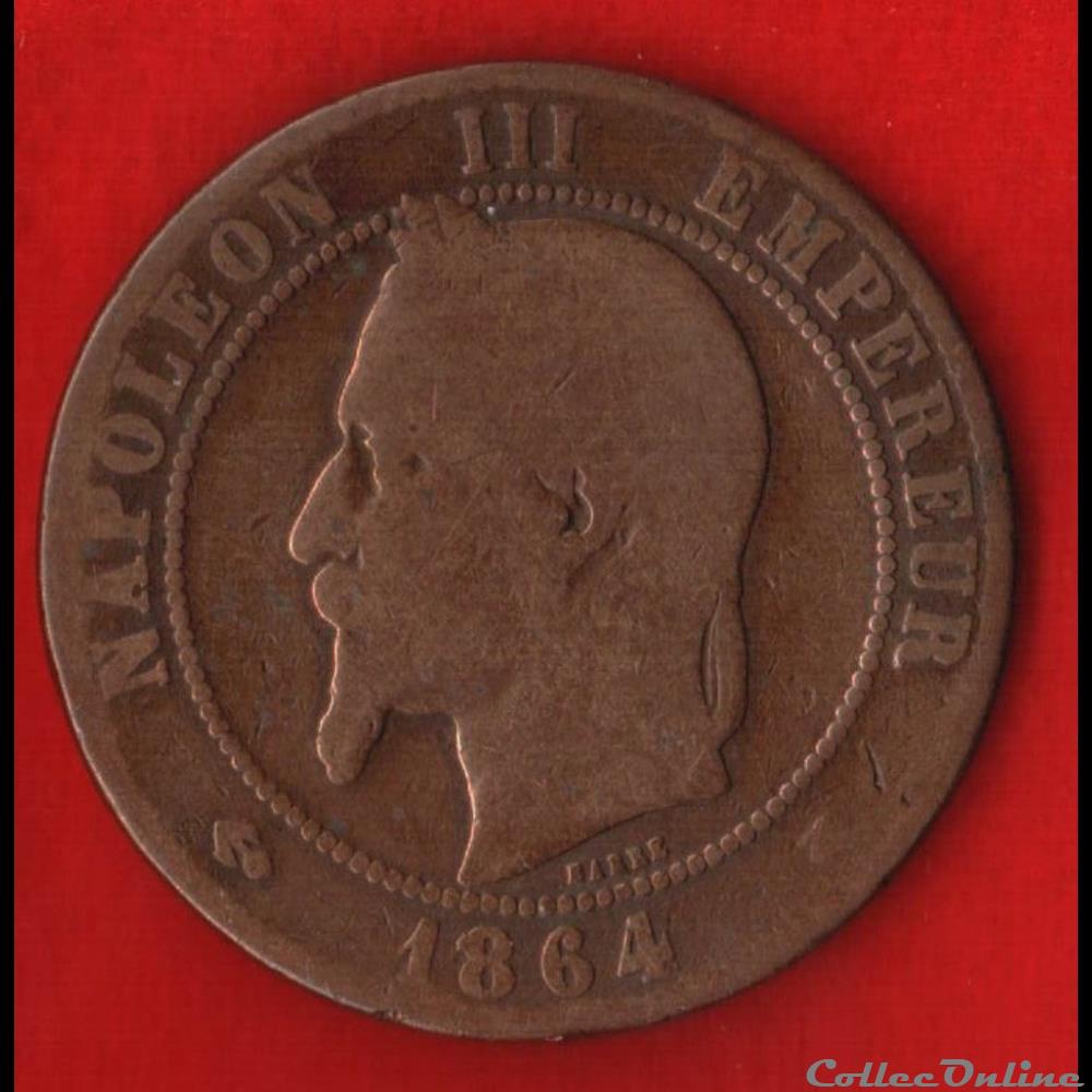Napoléon III - 10 Centimes - 1864 - Paris monnaies monde france napoleon iii 10 centimes 1864 paris
