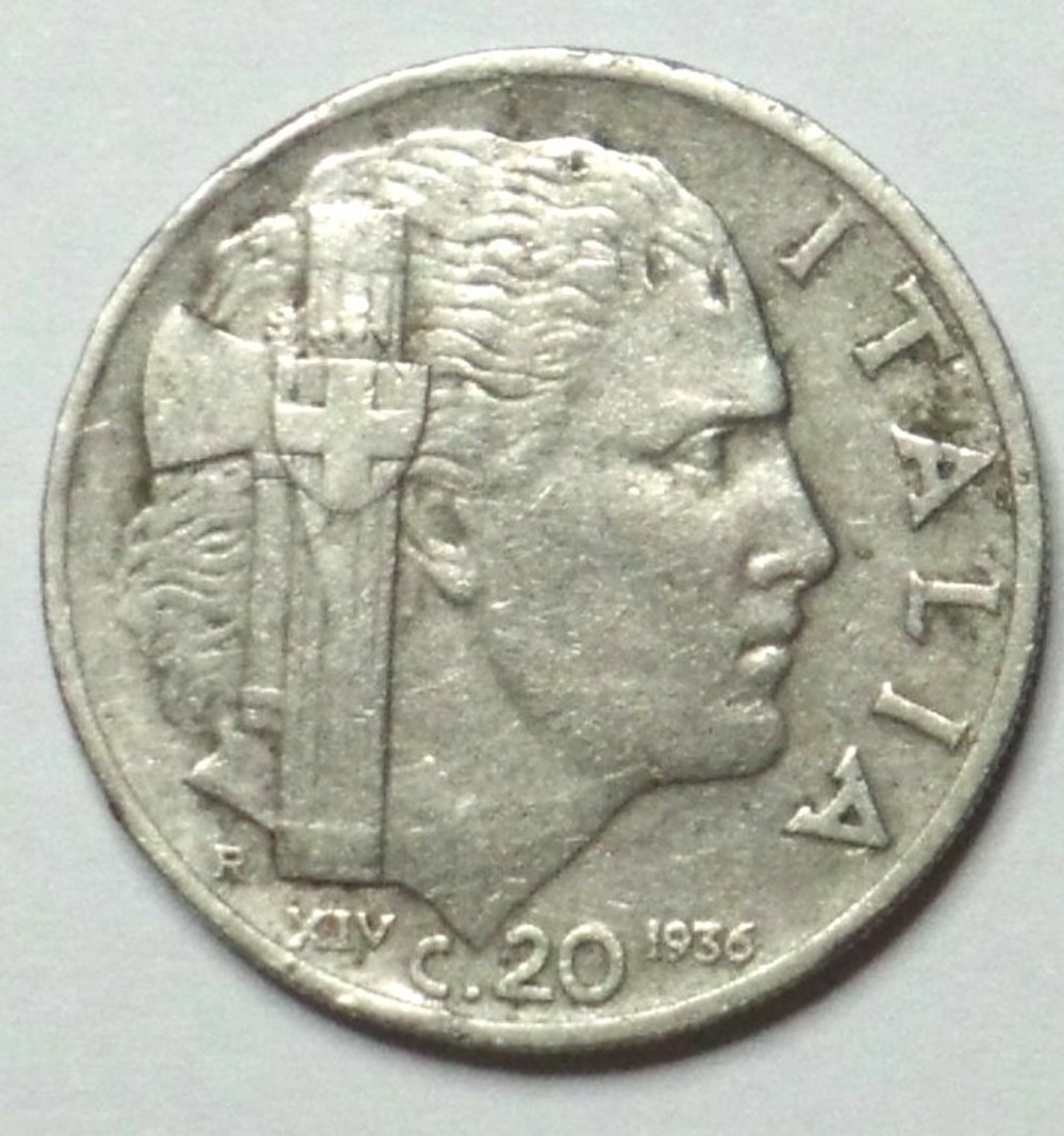 20 Centesimi - 1936 monnaies monde italie 20 centesimi 1936