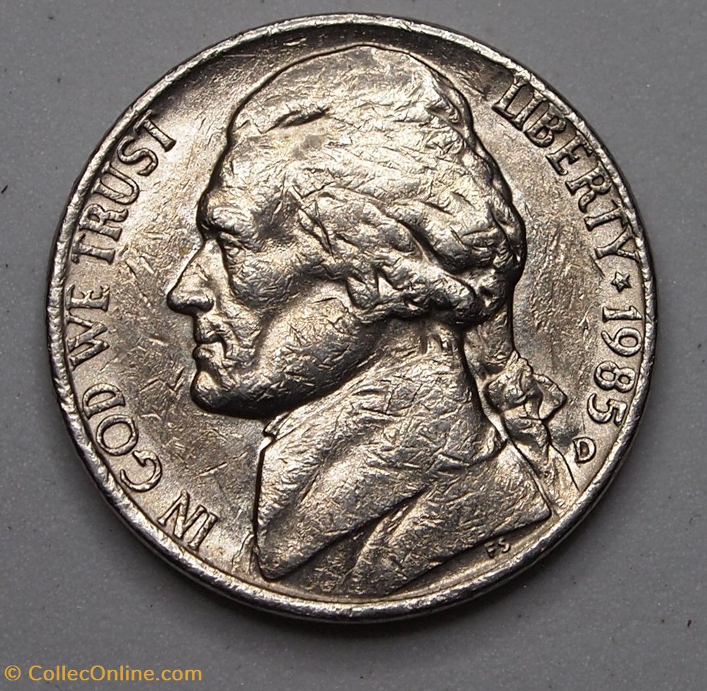 5 cents - 1985 D monnaie monde etat uni 5 cents 1985 d