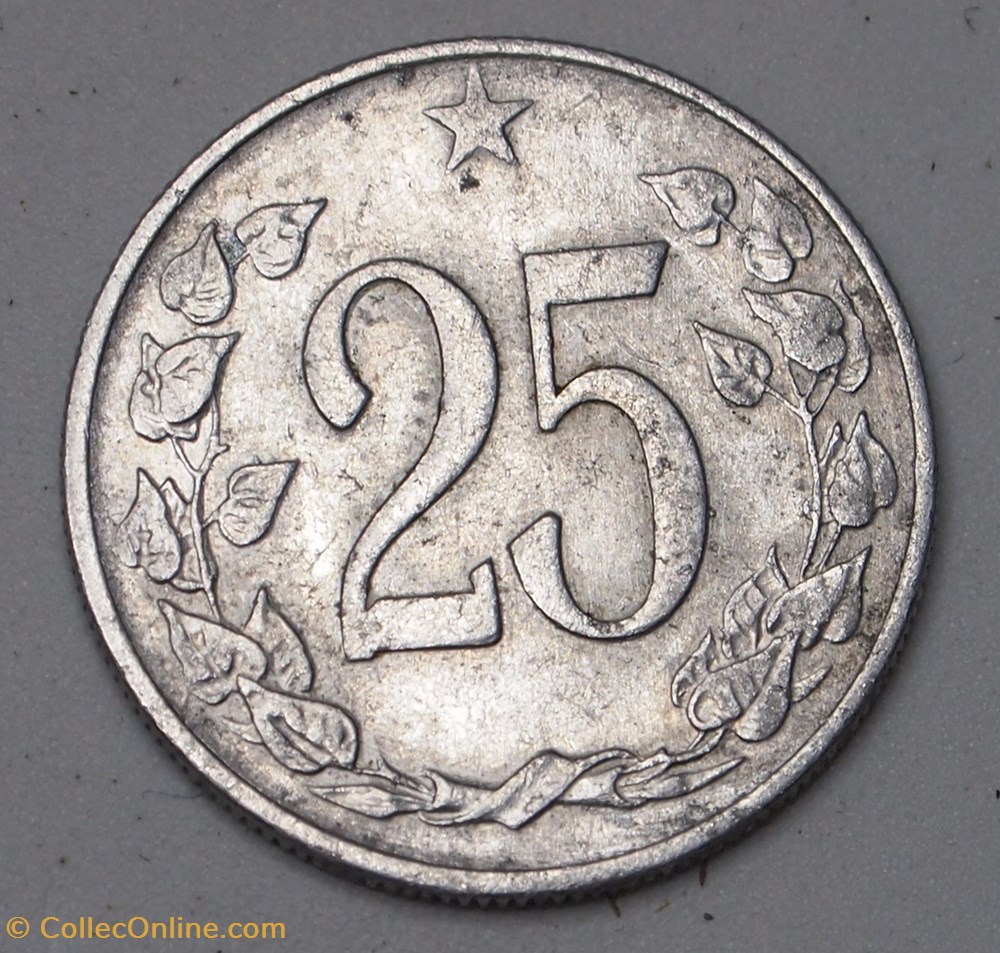 25 Haleru - 1963 monnaies monde tchecoslovaquie 25 haleru 1963