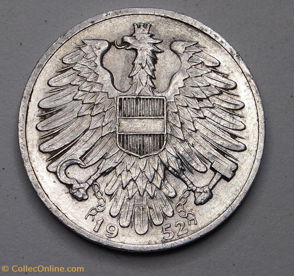 1 Schilling - 1952 monnaie monde autriche 1 schilling 1952