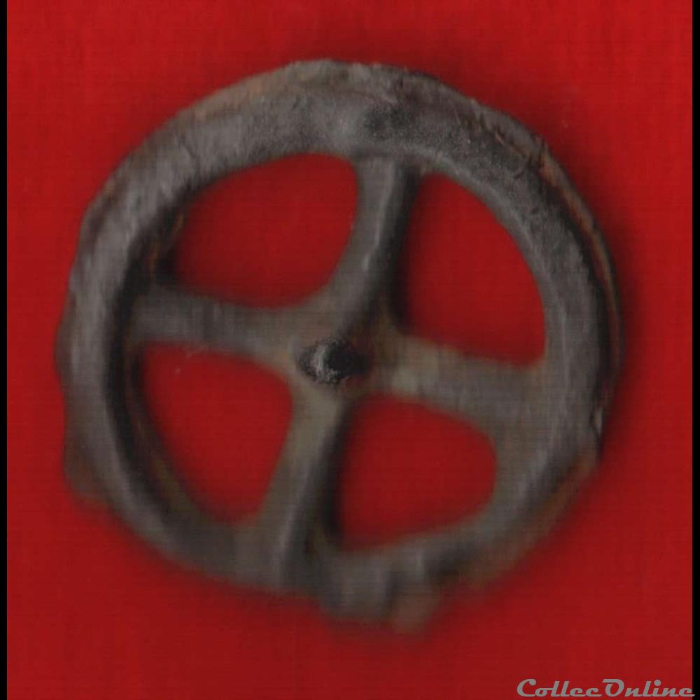 Gaule - Rouelle à 4 rayons en potin monnaies antiques celtes gaule rouelle a 4 rayons en potin