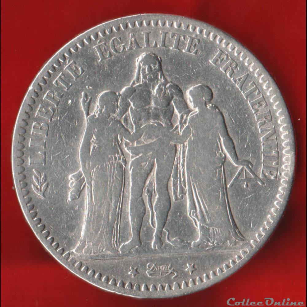 5 Francs - Hercule - 1873 - Paris monnaie france moderne 5 francs hercule 1873 paris