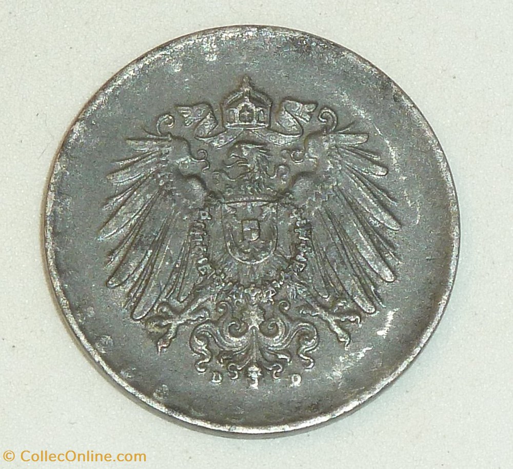 10 Pfennig - 1917 D monnaies monde allemagne 10 pfennig 1917 d