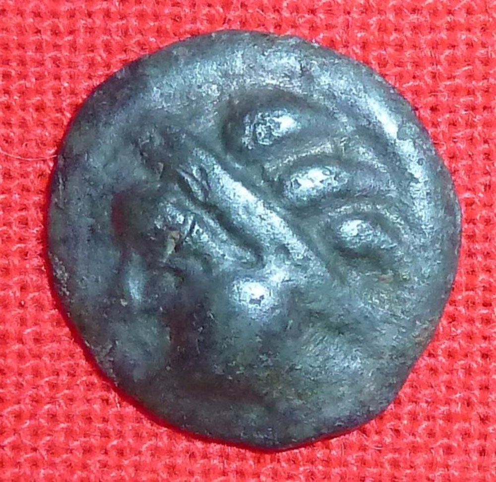 Rèmes - Potin à la tête d’indien monnaies antiques celtes remes potin a la tete d indien