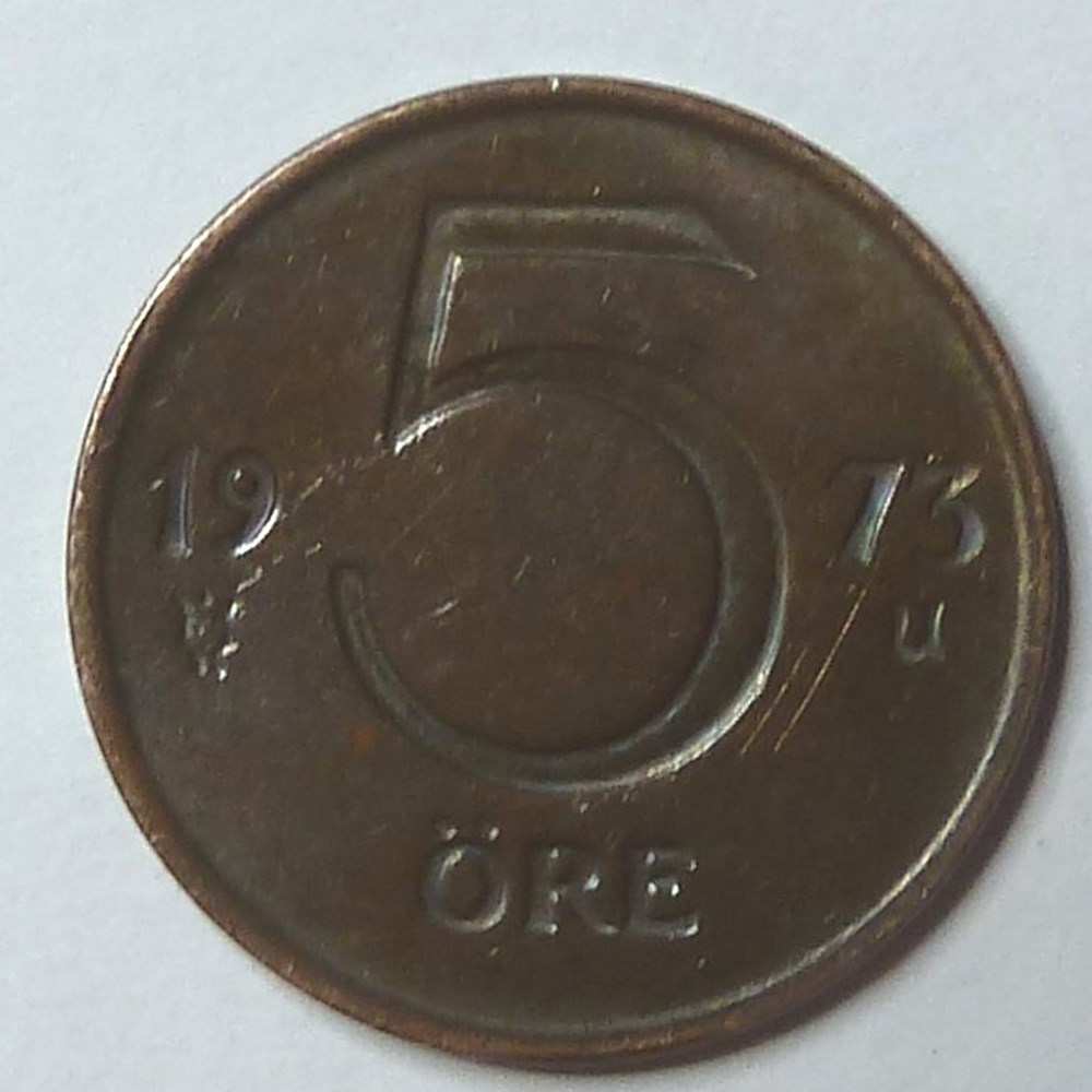 5 ore - 1973 monnaies monde suede 5 ore 1973