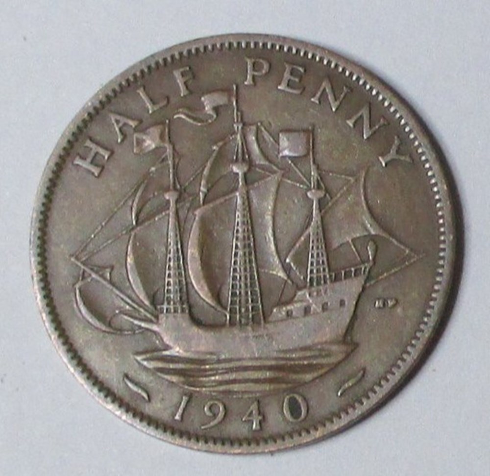 monnaies monde royaume uni 1 2 penny 1940