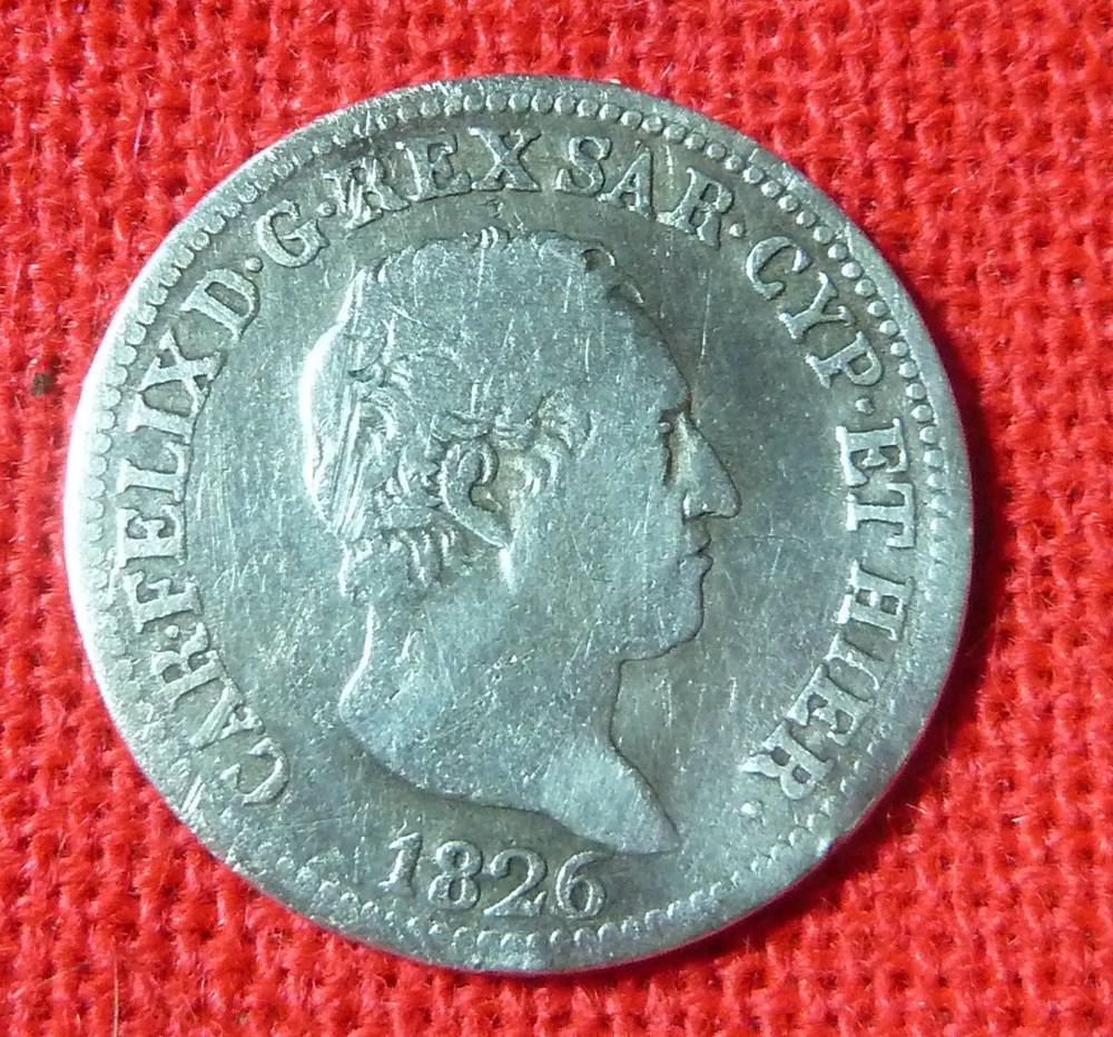 50 Centesimi de Sardaigne - 1826 L monnaies monde italie 50 centesimi de sardaigne 1826 l