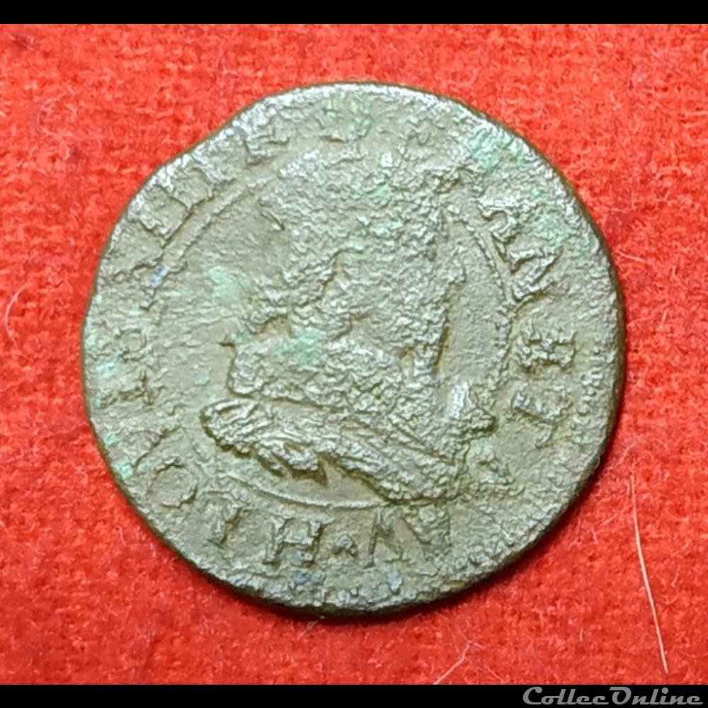 monnaies europe medievale france royales double tournois 1632 la rochelle