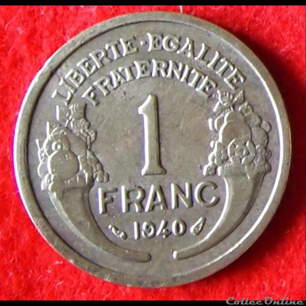 Morlon - 1 Franc - 1940 monnaies monde france morlon 1 franc 1940