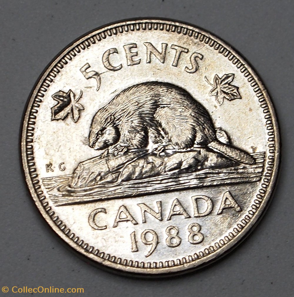 monnaies monde canada 5 cents 1988