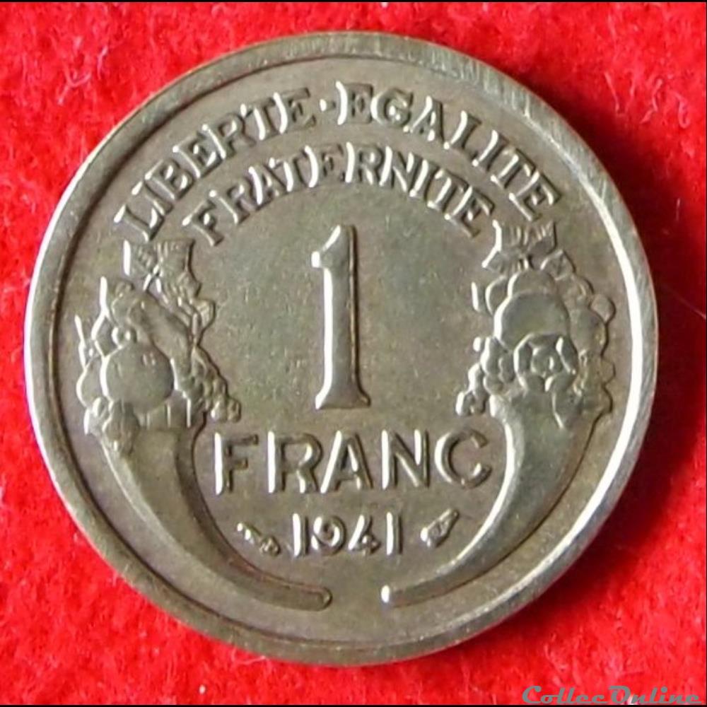Morlon - 1 Franc - 1941 monnaies monde france morlon 1 franc 1941