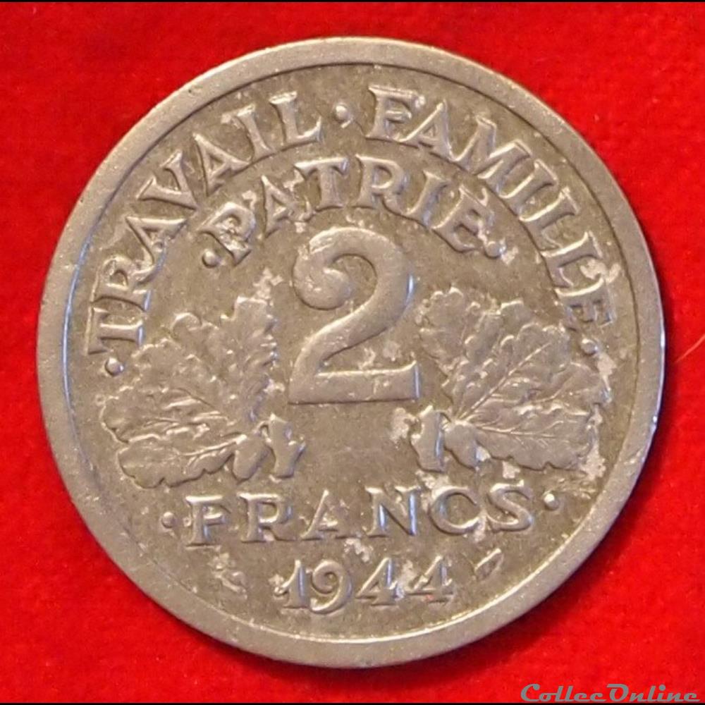 Bazor - 2 Francs - 1944 monnaies monde france bazor 2 francs 1944