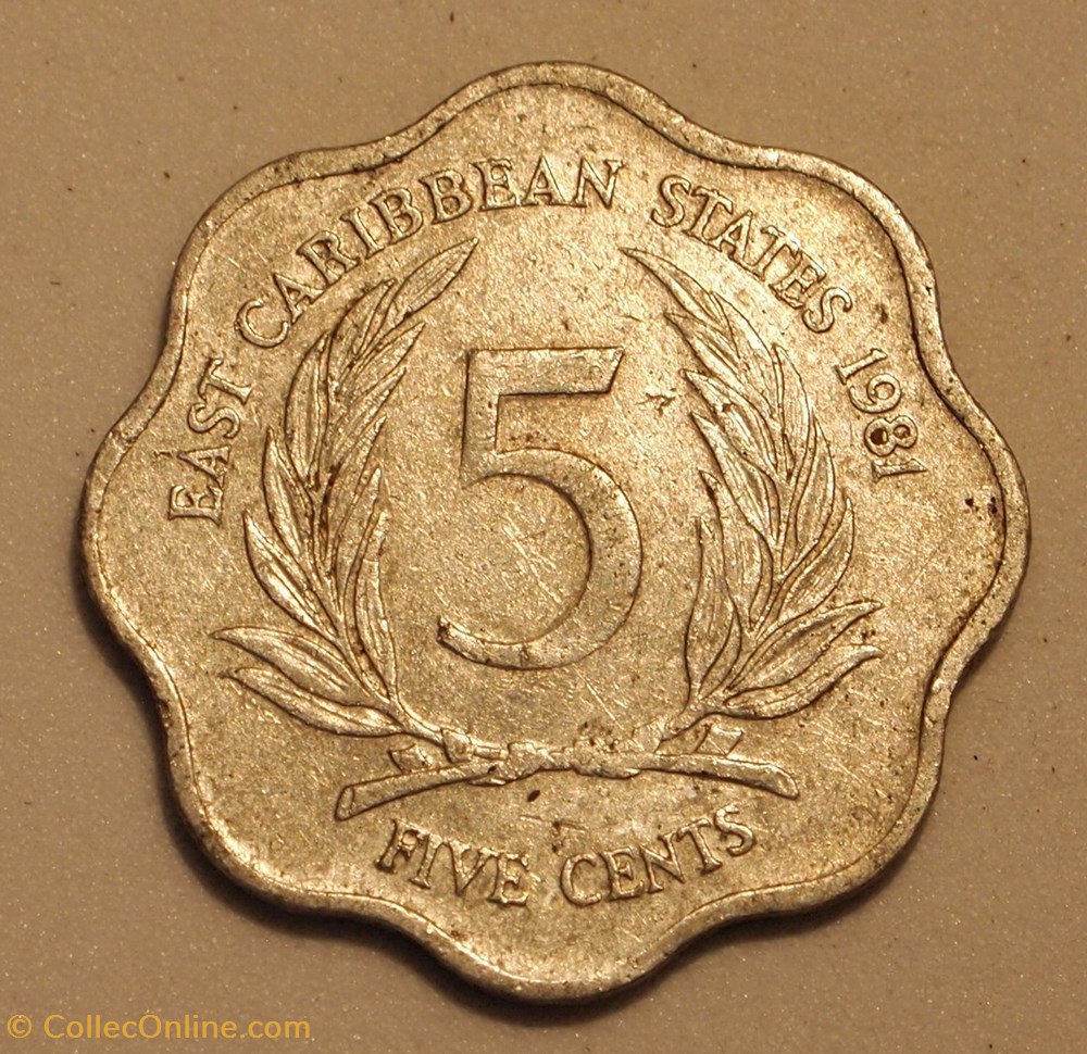monnaie monde etat de la caraibe orientale 5 cents 1981