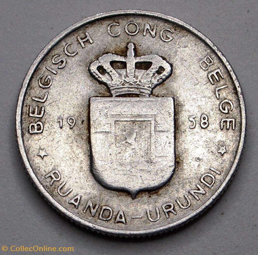 1 Franc - 1958 monnaies monde congo 1 franc 1958