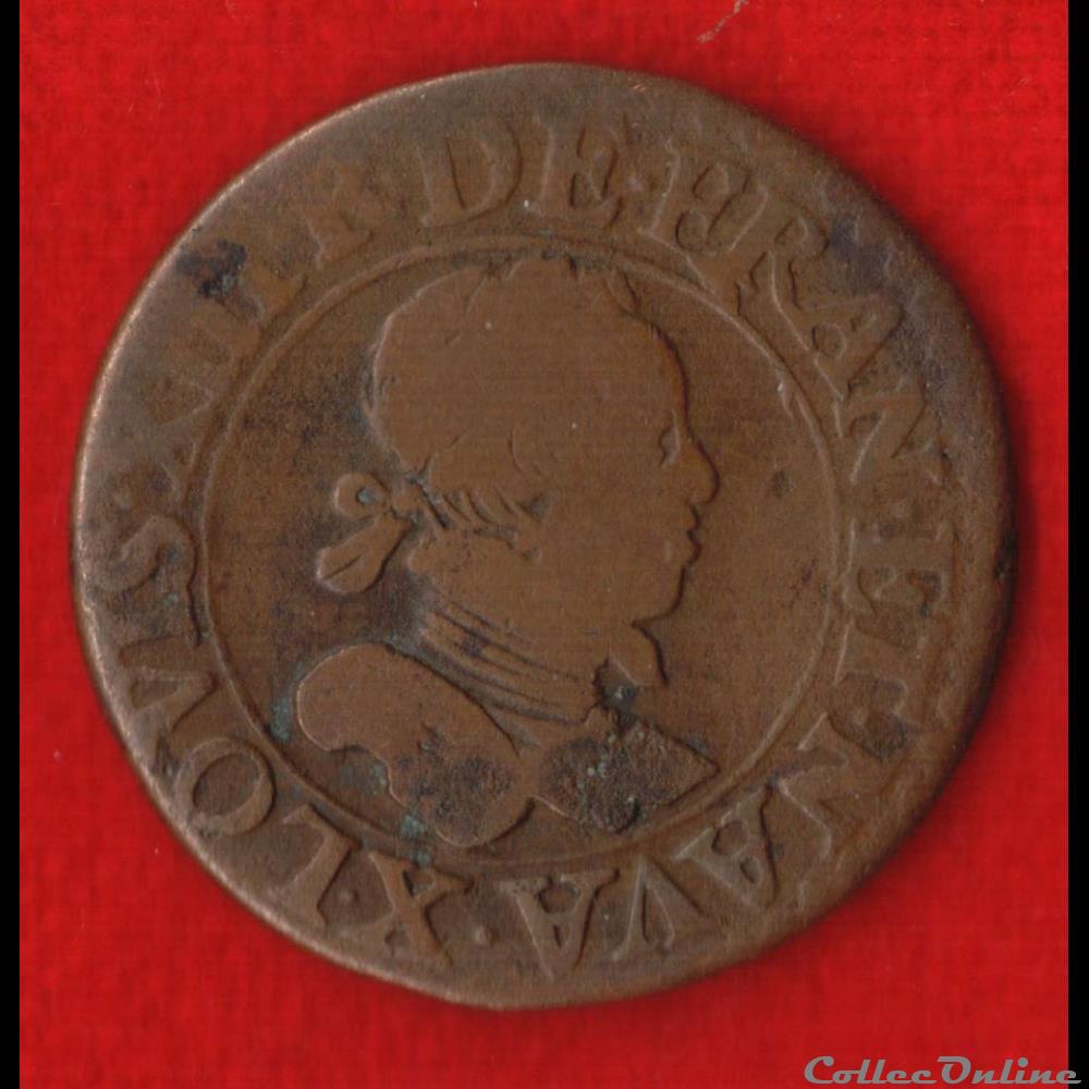 monnaies europe medievale france royales double tournois 1615 amiens