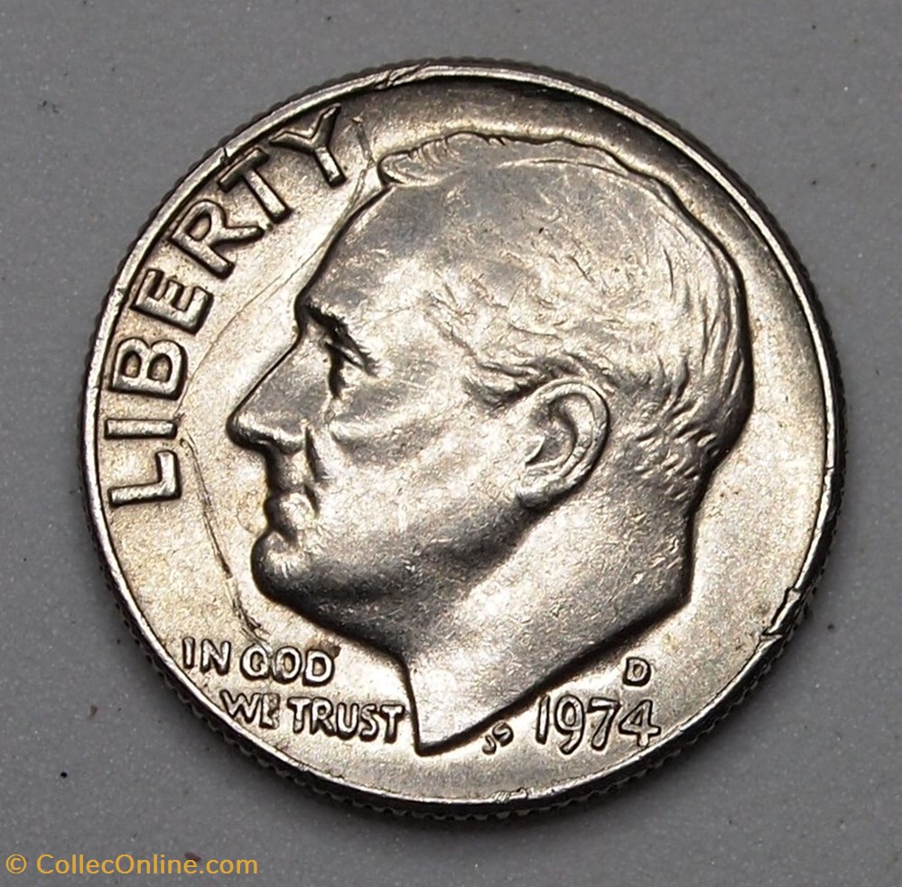 1 dime ( 10 cents ) - 1974 D monnaie monde etat uni 1 dime 10 cents 1974 d