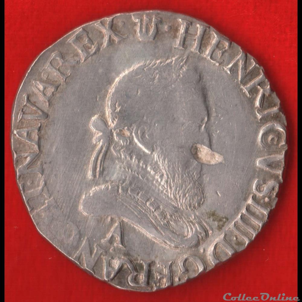 monnaies europe medievale france royales demi franc 1590 paris
