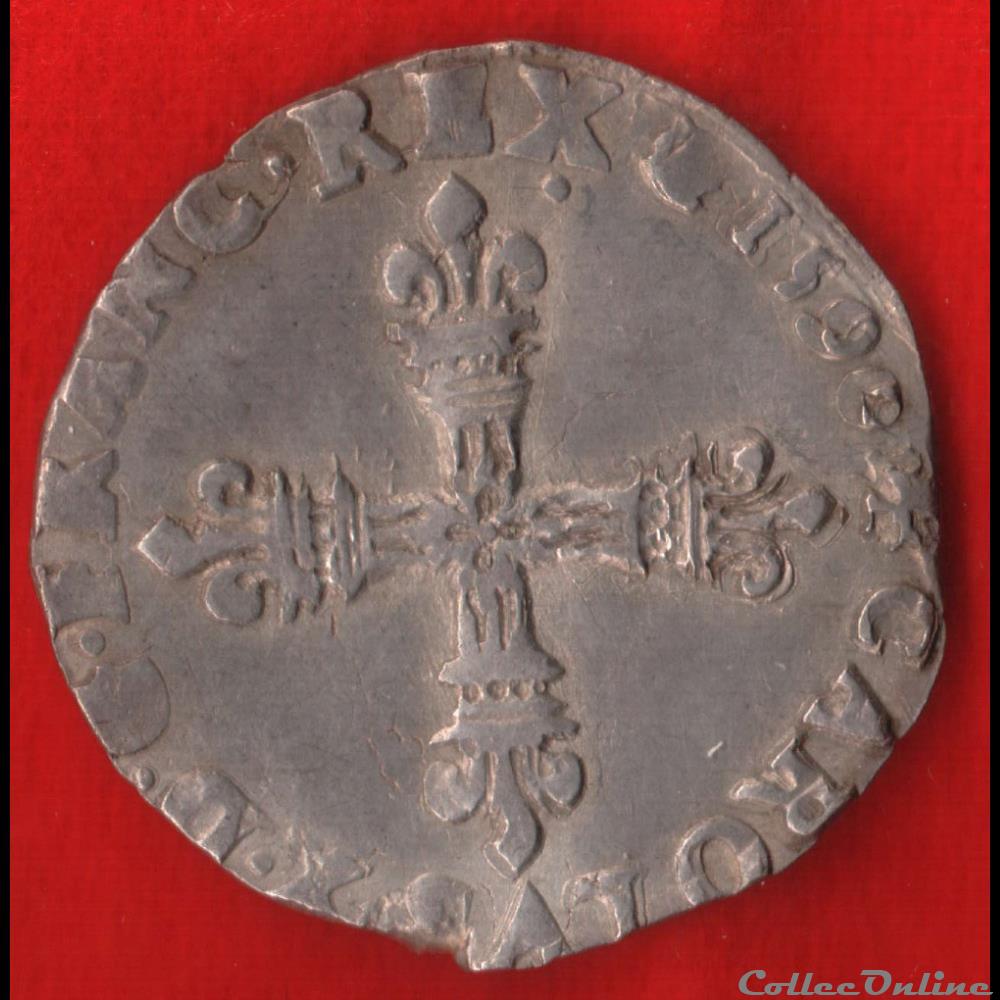 monnaies europe medievale france royales huitieme ecu 1590 paris