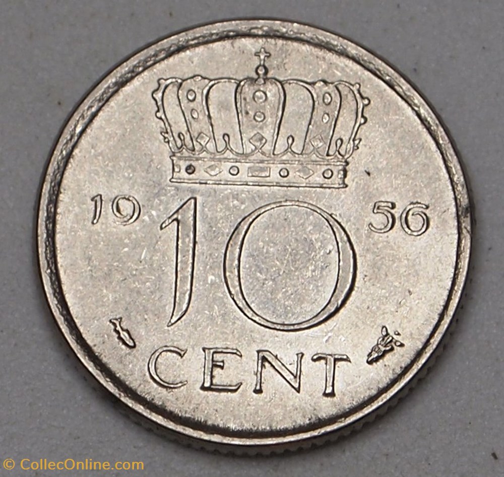 10 Cents - 1956 monnaies monde pays bas 10 cents 1956