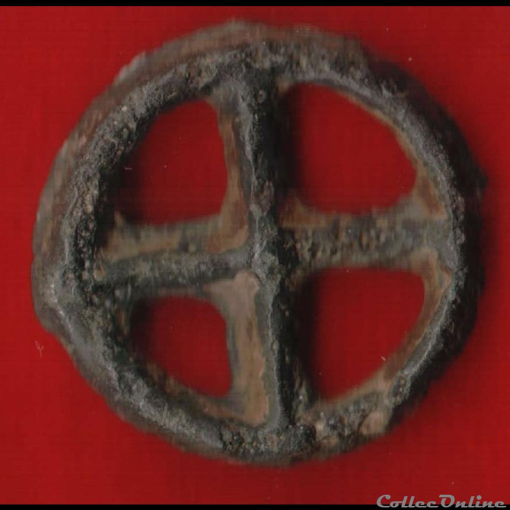 Gaule - Rouelle à 4 rayons en potin monnaies antiques celtes gaule rouelle a 4 rayons en potin