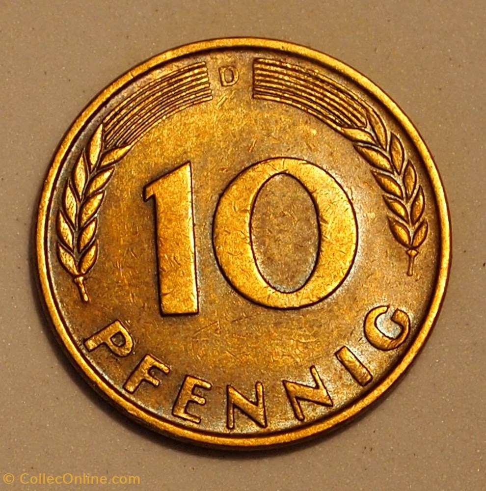 10 Pfennig - 1950 D monnaies monde allemagne 10 pfennig 1950 d