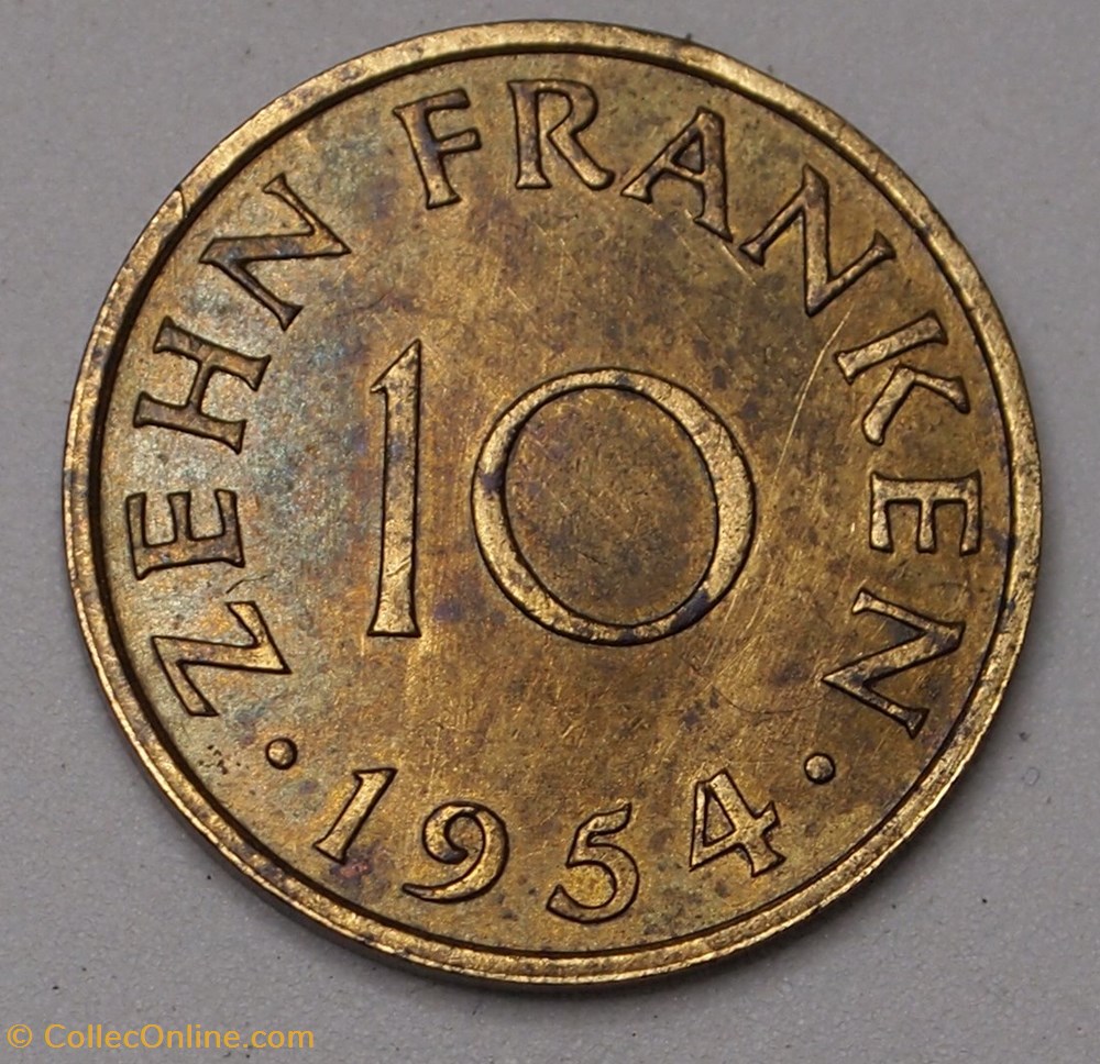 10 Franken - 1954 monnaies monde allemagne 10 franken 1954