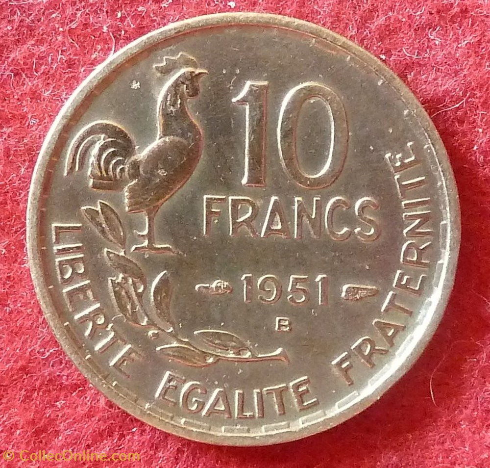 monnaies monde france guiraud 10 francs 1951 b