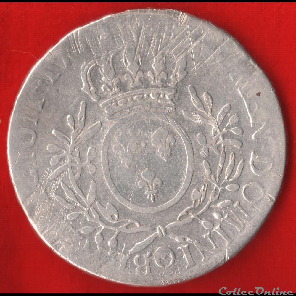 Ecu aux rameaux d'olivier - 17?? - Riom monnaies europe medievale france royales ecu aux rameaux olivier 17 riom