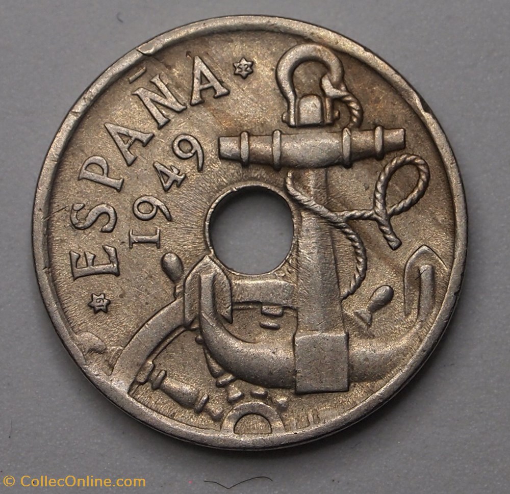 50 Centimos - 1952 monnaie monde espagne 50 centimos 1952