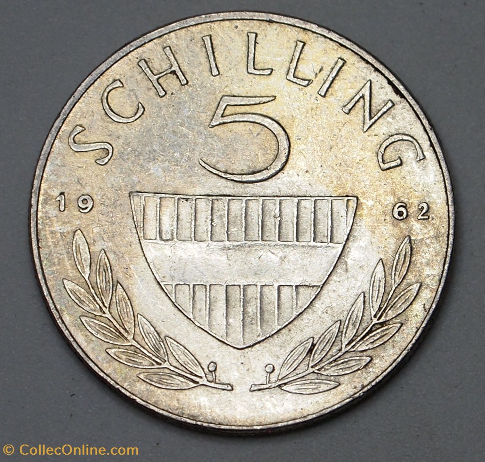5 Schilling - 1962 monnaies monde autriche 5 schilling 1962