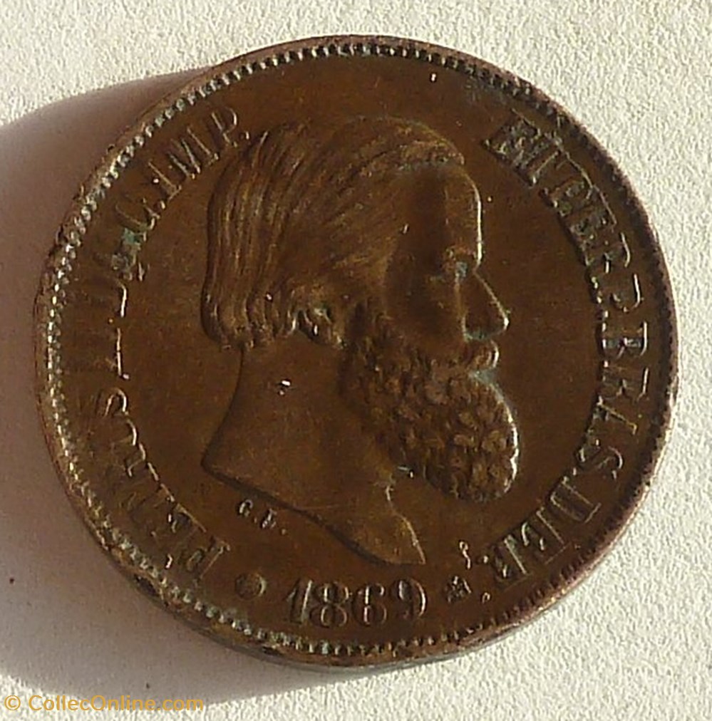 monnaies monde bresil 20 reis 1869
