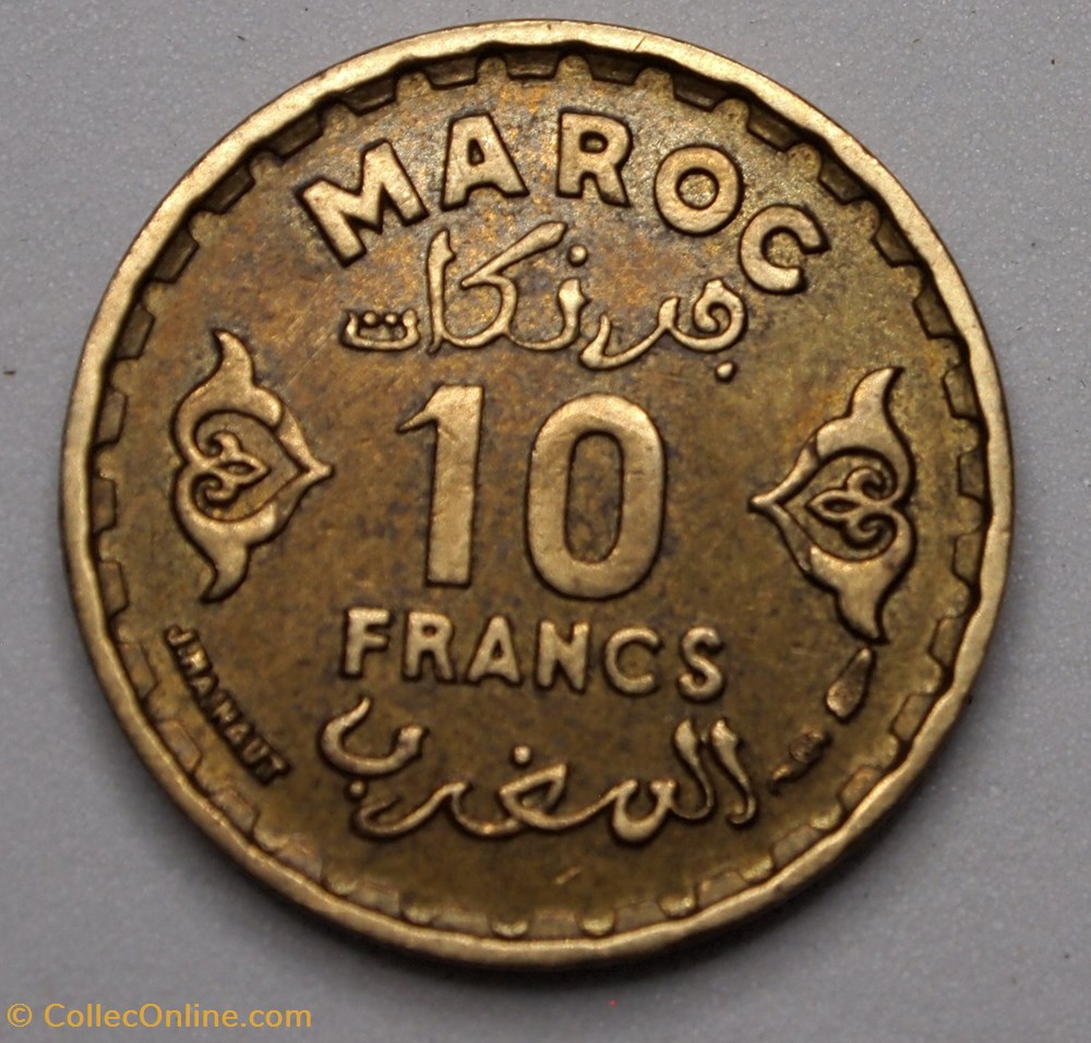 10 Francs - 1952 monnaie monde maroc 10 francs 1952