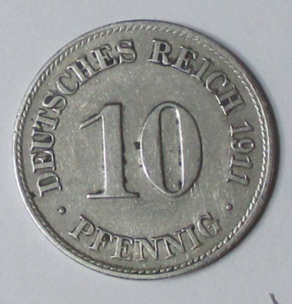 monnaies monde allemagne 10 pfennig 1911 d