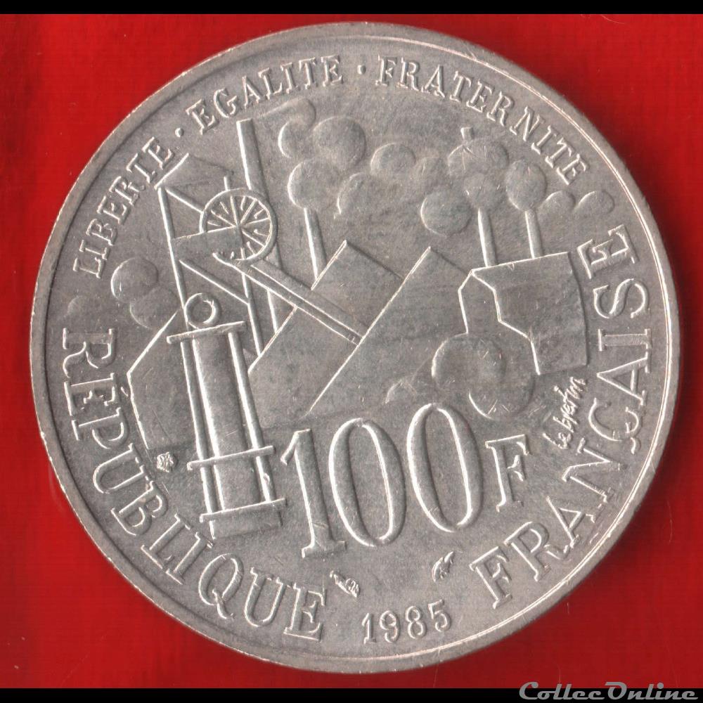 monnaies monde france 100 francs emile zola 1985