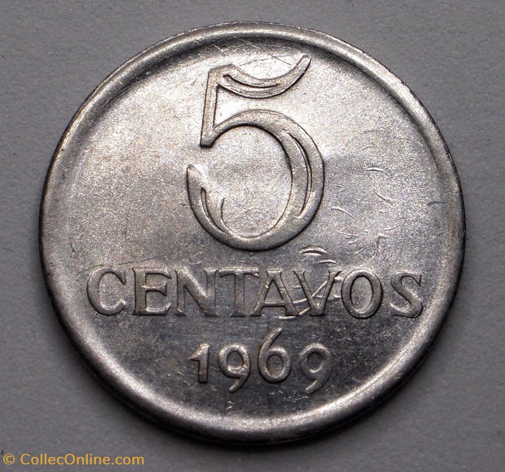 5 Centavos - 1969 monnaie monde bresil 5 centavos 1969
