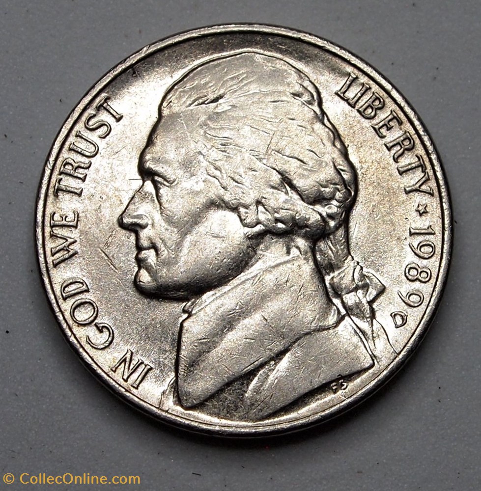 5 cents - 1989 D monnaies monde etats unis 5 cents 1989 d