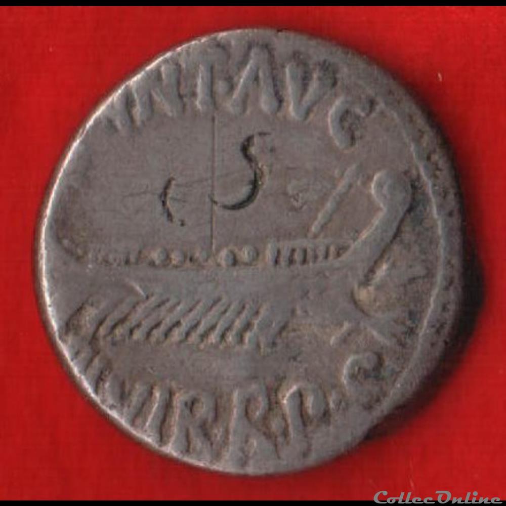 monnaie antique romaine denier de vieme legion sous marc antoine