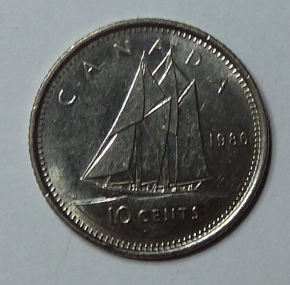 monnaies monde canada 10 cents 1986