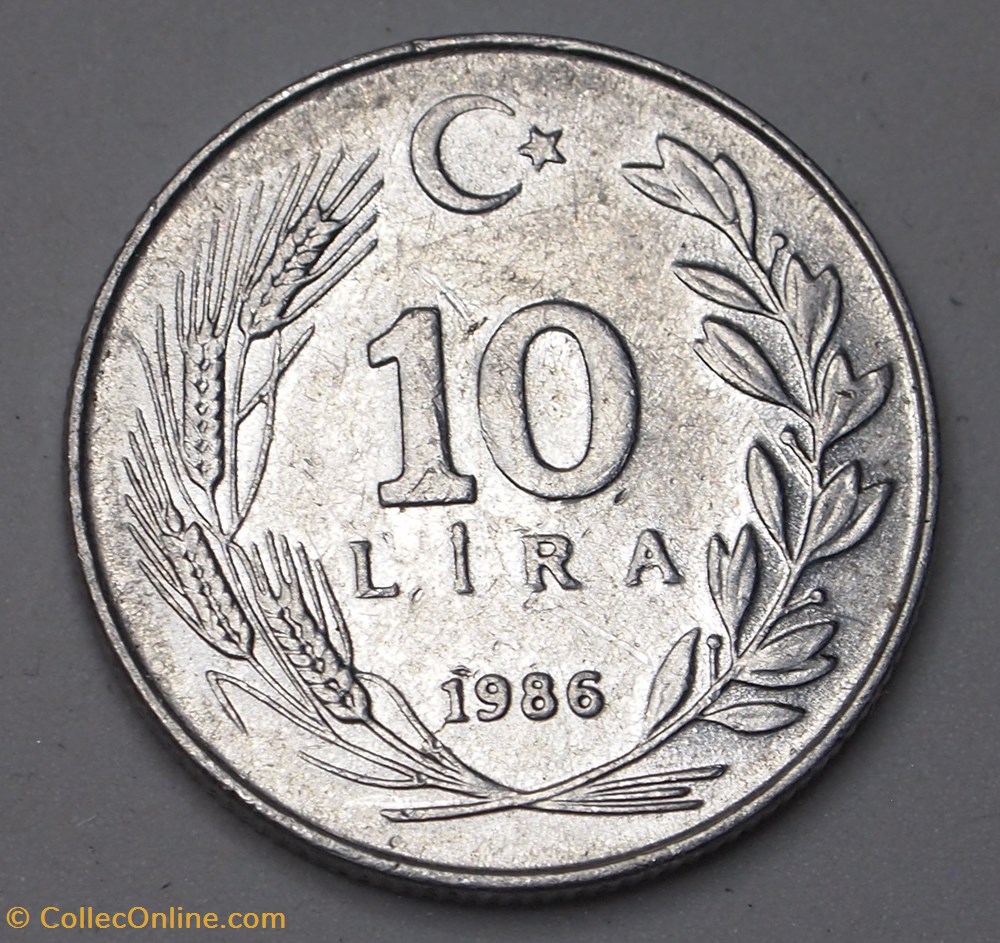10 Lira - 1986 monnaies monde turquie 10 lira 1986
