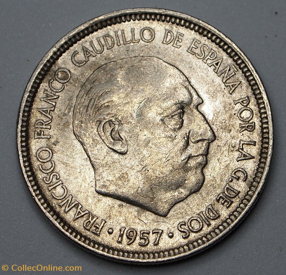 5 Pesetas - 1961 monnaie monde espagne 5 pesetas 1961