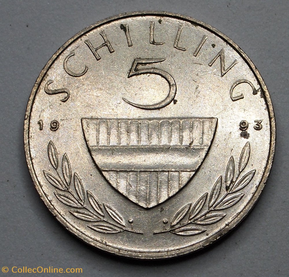 5 Schilling - 1993 monnaie monde autriche 5 schilling 1993
