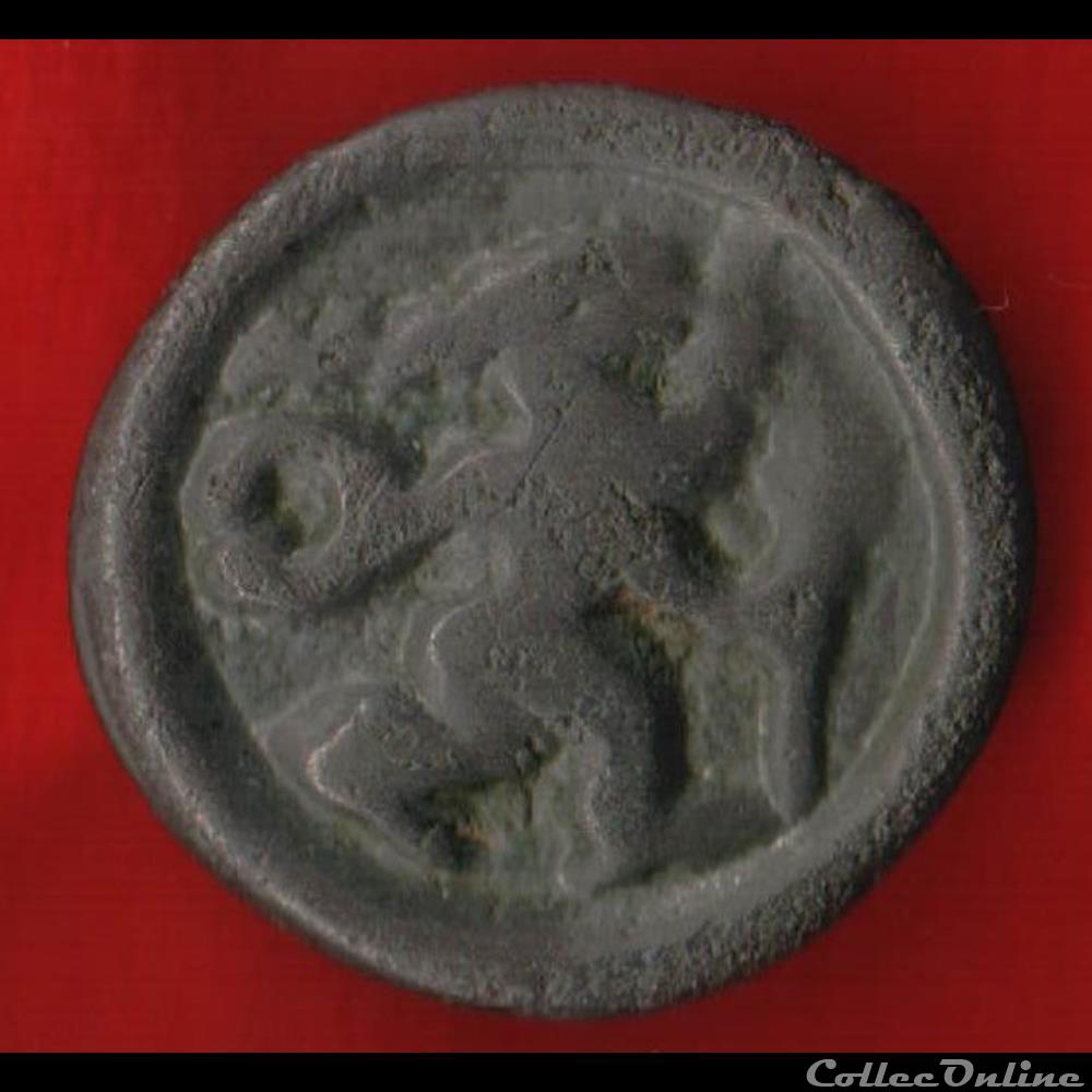 Rèmes - Potin au guerrier courant monnaies antiques celtes remes potin au guerrier courant