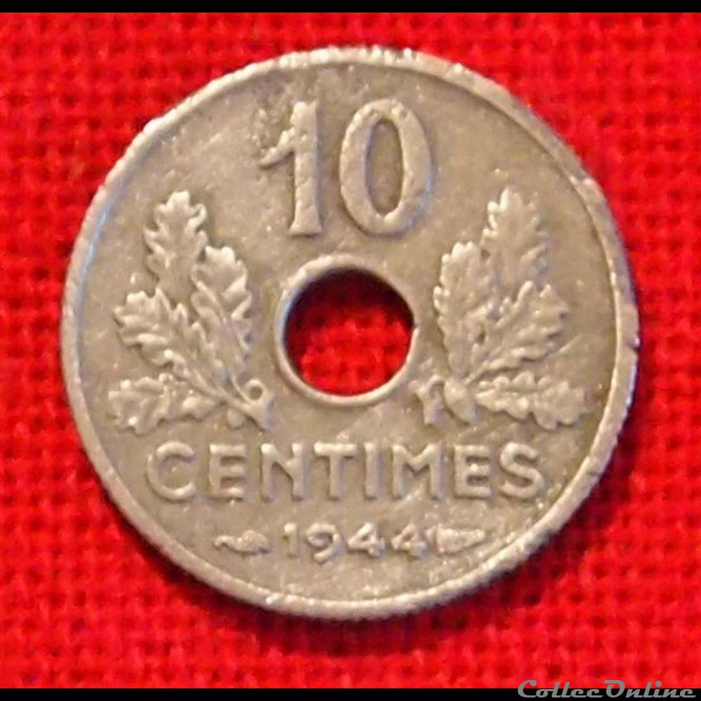 monnaies monde france etat francais 10 centimes 1944