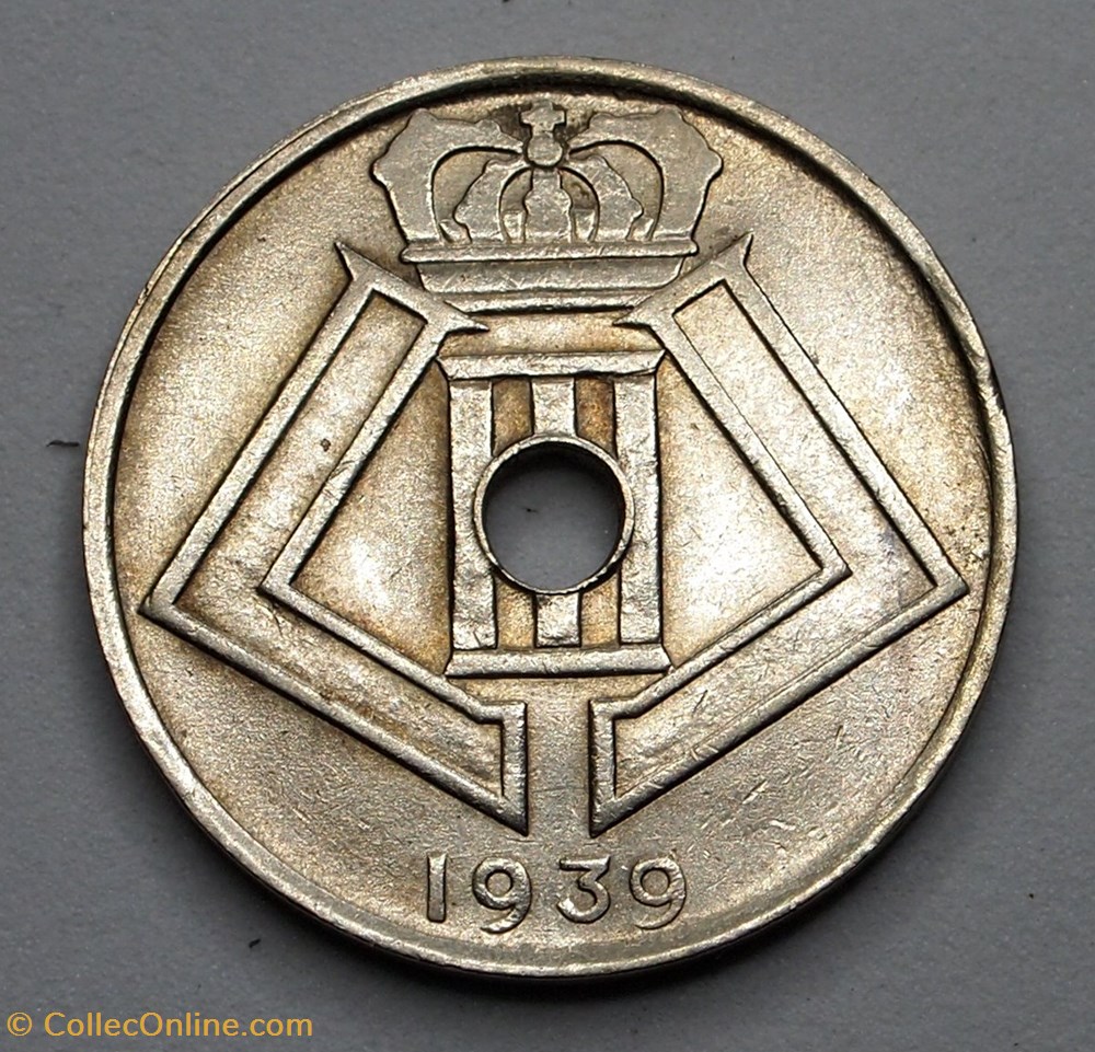 monnaies monde belgique 25 centimes 1939