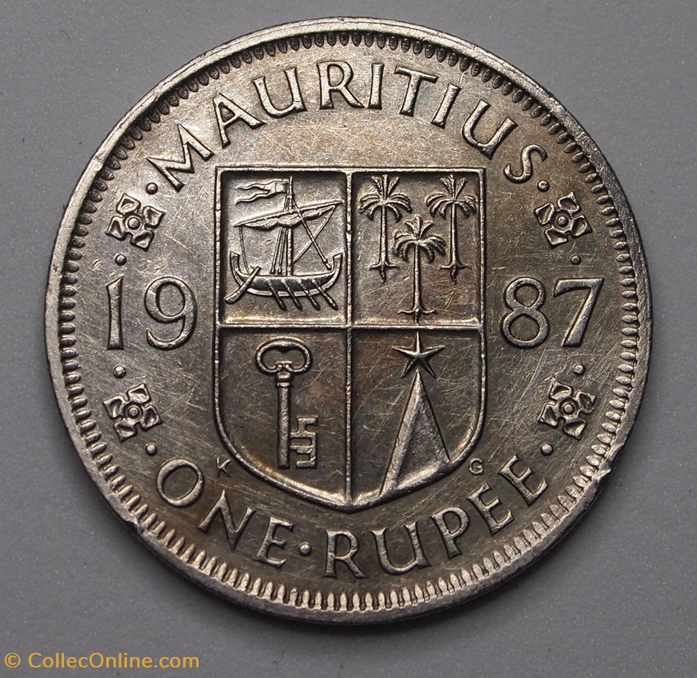 1 Roupie - 1987 monnaie monde maurice 1 roupie 1987
