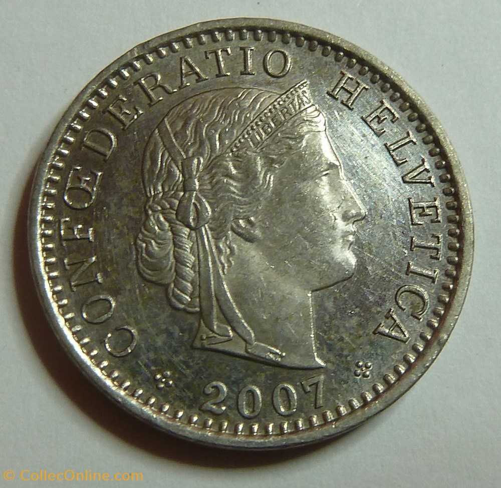 monnaies monde suisse 20 centimes 2007 b
