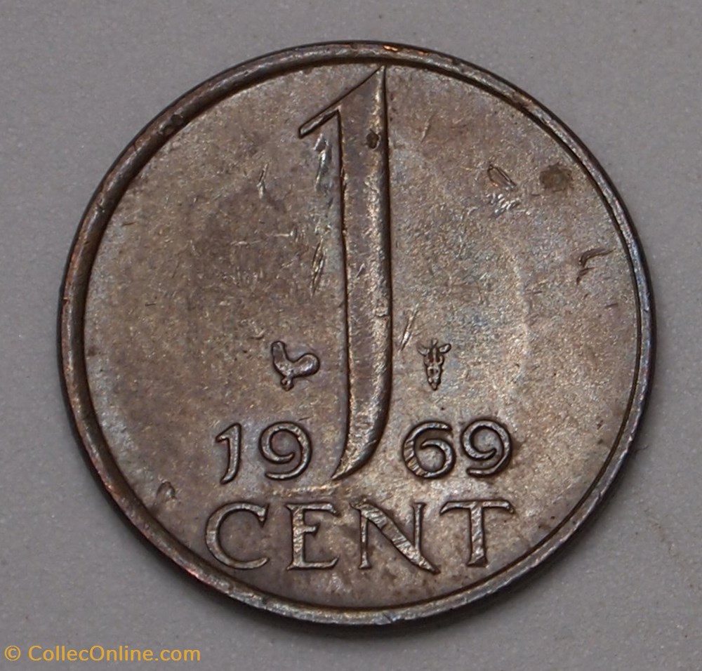 1 Cent - 1969 monnaies monde pays bas 1 cent 1969