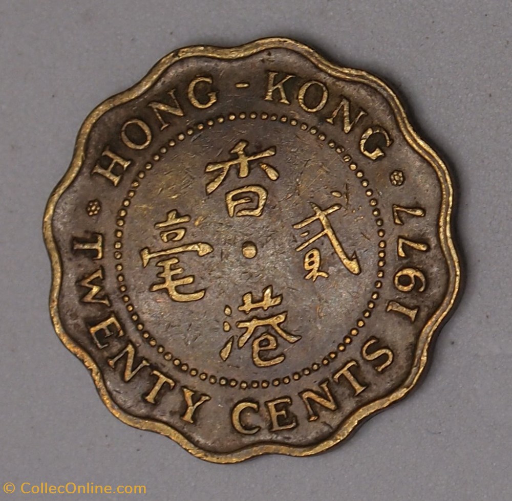 20 Cents - 1977 monnaies monde hong kong 20 cents 1977